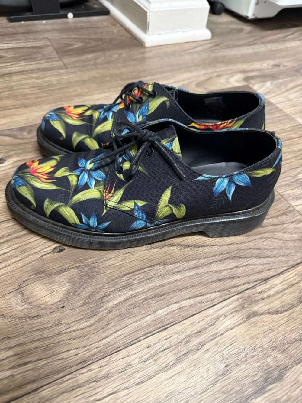 Dr. Martens Women’s Black Floral Canvas Derby Shoes - Picture 4 of 5